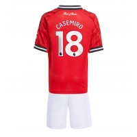 Manchester United Casemiro #18 Domáci Detský futbalový dres 2025-26 Krátky Rukáv (+ trenírky)